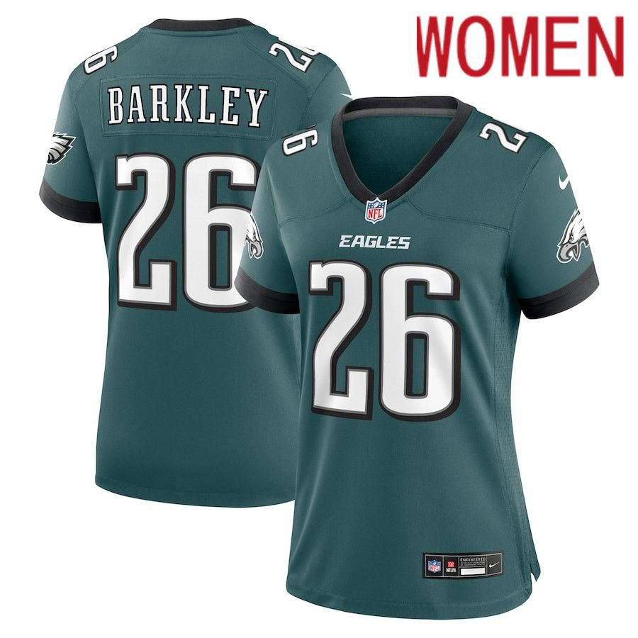 Women Philadelphia Eagles #26 Saquon Barkley Nike Midnight Green Game Player NFL Jersey